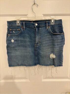 GAP Distressed Denim Mini Skirt - Blue